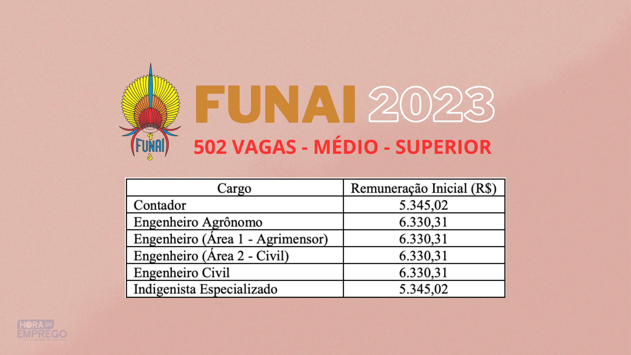 Concurso FUNAI - 502 vagas autorizadas! 