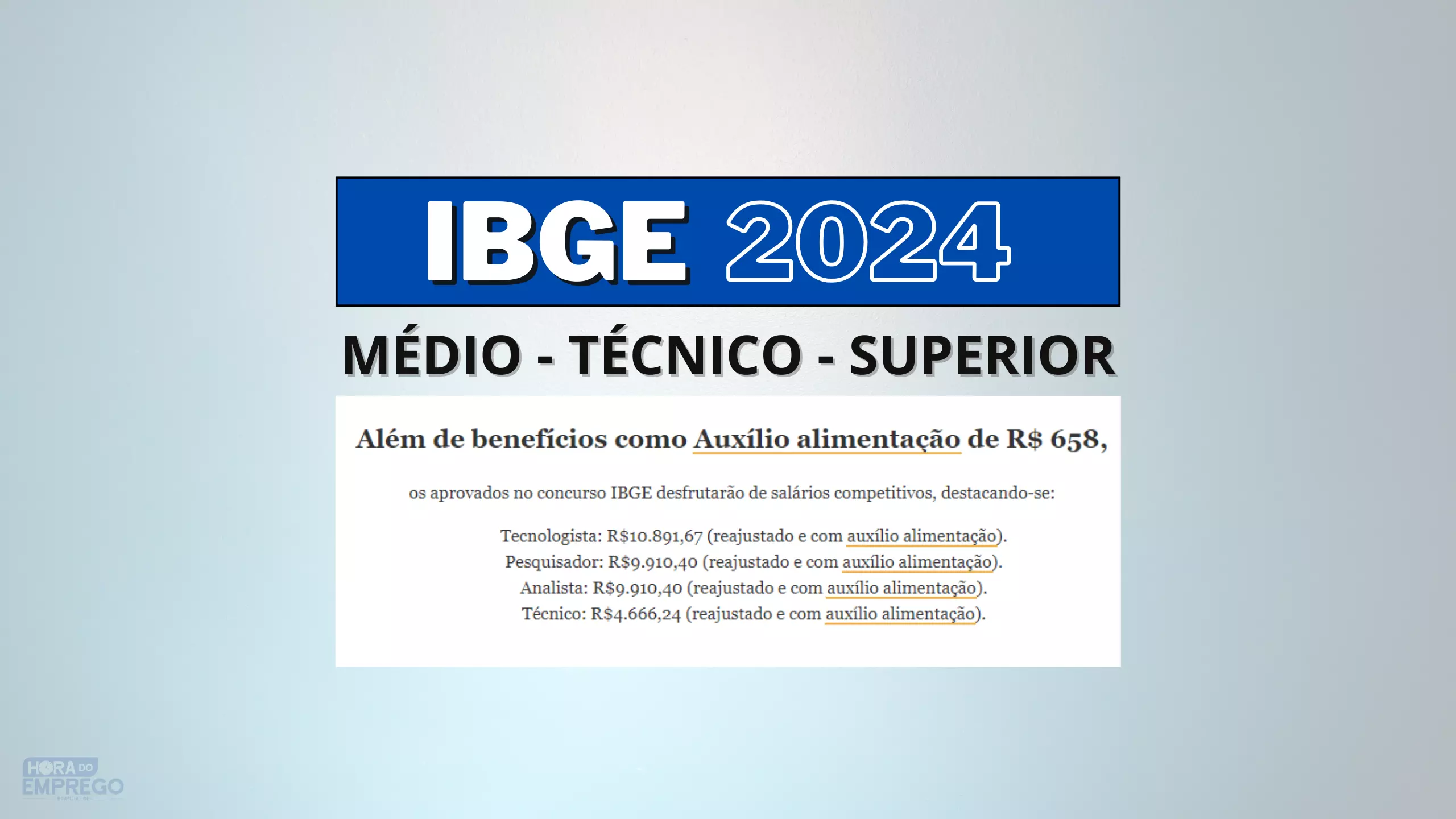 Concurso Ibge 2024 Edital Com 895 Vagas Para Níveis Médio Técnico E Superior Hora Do Emprego Df 4929