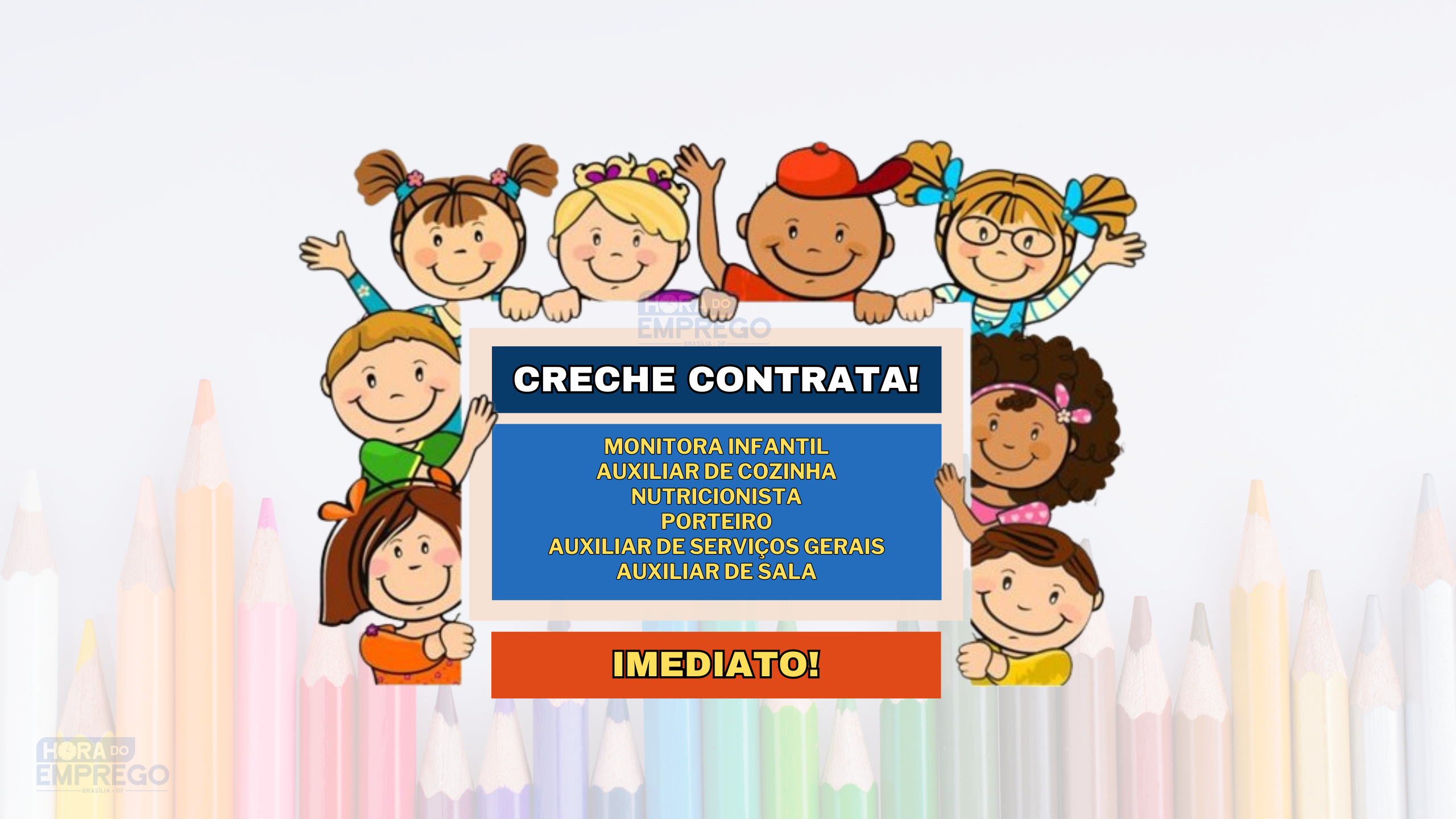 Creche Infantil Abre Vagas Para Diversas Reas Monitora Infantil Porteiro Auxiliar De