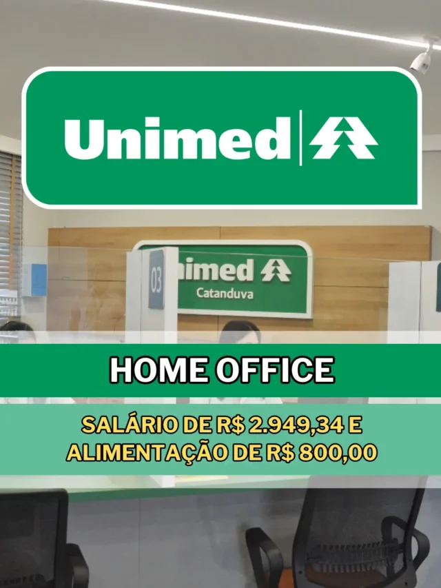 Sem experiência! Unimed abre vaga Home office com salário de R$ 2.949,34